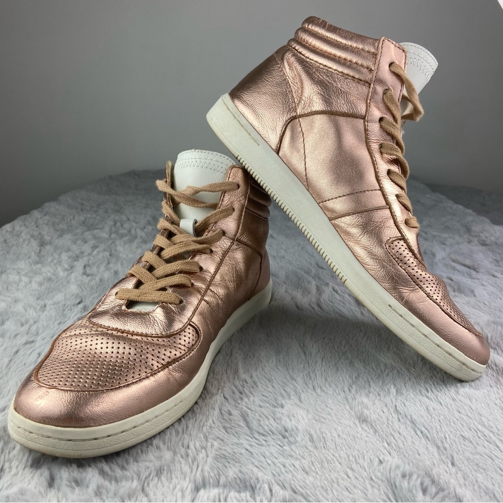 Dolce Vita NATE Metallic Midtop Lace-up Sneakers Women 8.5